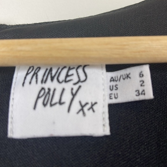 Princess Polly Black Villa Mini Dress size 2 - Picture 6 of 11